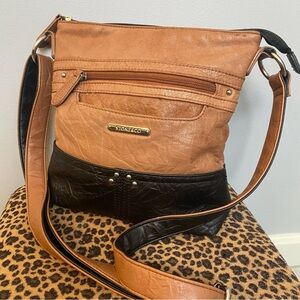 Stone & Co. 100% leather Hobo shoulder, brown and black purse